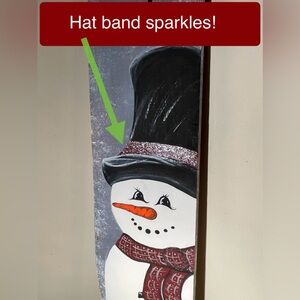Wall Decor - Painted Snowman —option to hang it or lean against wall or corner